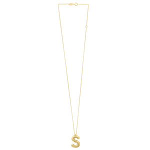 14K Yellow Gold Helium Initial S Pendant