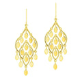 14K yellow gold polished chandelier earring with tiered cascading strands