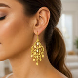 14K Yellow Gold Polished Chandelier Earring thumbnail 2