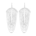 Sterling silver 925 multi strand chain drop chandelier ring