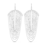 Sterling silver 925 multi strand chain drop chandelier ring thumbnail 1