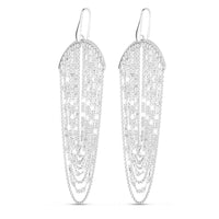Sterling Silver Multi Strand Chain Drop Chandelier Earrings