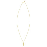 14K Yellow Gold Diamond Cut Cross Necklace thumbnail 2