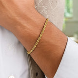 Silk Rope Chain Bracelet in 14k Yellow Gold  (3.00 mm) thumbnail 4