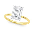 14K yellow gold solitaire ring with 5 carat lab grown diamond center stone