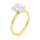 5 Carat Emerald Lab Grown IGI G/VS1 Diamond Solitaire Ring in 14K Yellow Gold thumbnail 2