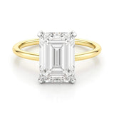 5 Carat Emerald Lab Grown IGI G/VS1 Diamond Solitaire Ring in 14K Yellow Gold thumbnail 3