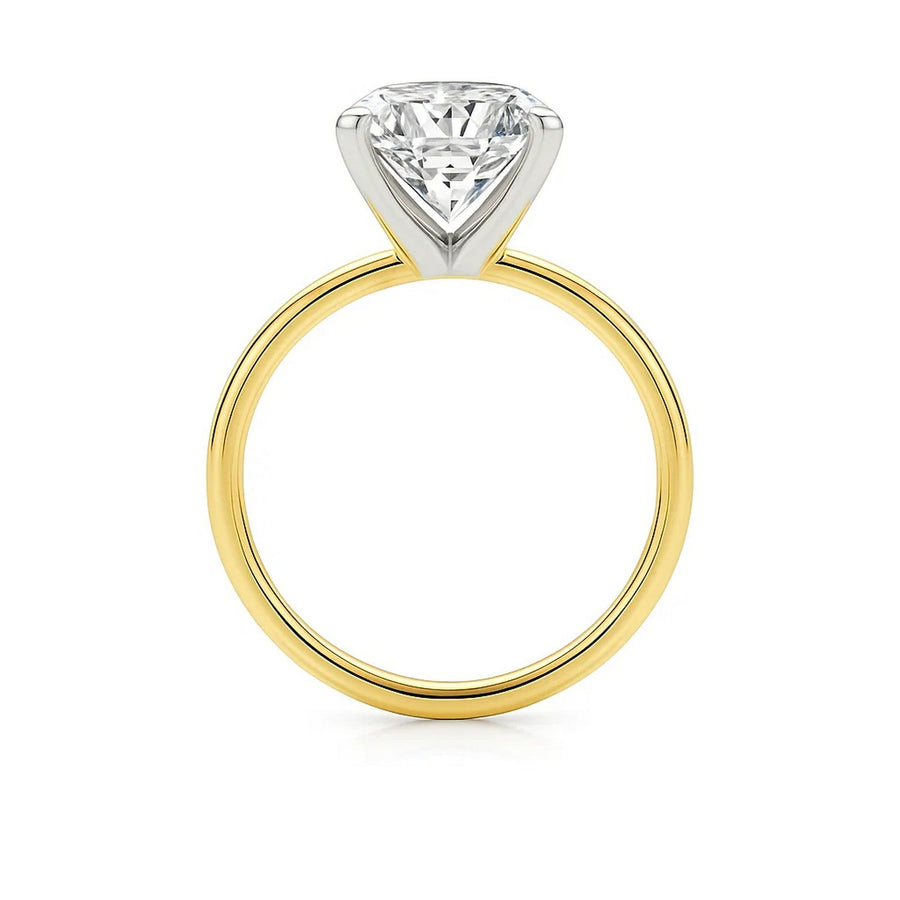 5 Carat Emerald Lab Grown IGI G/VS1 Diamond Solitaire Ring in 14K Yellow Gold