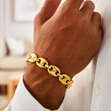 14k Yellow Gold High Polish Lite Puffed Mariner Link Bracelet  (16.00 mm) thumbnail 3