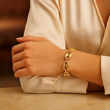 14k Yellow Gold High Polish Lite Puffed Mariner Link Bracelet  (16.00 mm) thumbnail 5