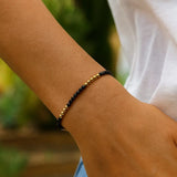 14K Yellow Gold And Onyx Pallina Bead Bracelet (3.00 mm) thumbnail 5