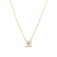 14k Yellow Gold MOP Evil Eye Necklace