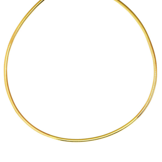 14K yellow gold and silver reversible omega chain necklace, 3.00 mm width