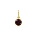 14K yellow gold pendant with round garnet stone