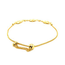 Load image into Gallery viewer, 14k Yellow Gold Elephant Station Lariat Style Bracelet (1.00 mm)