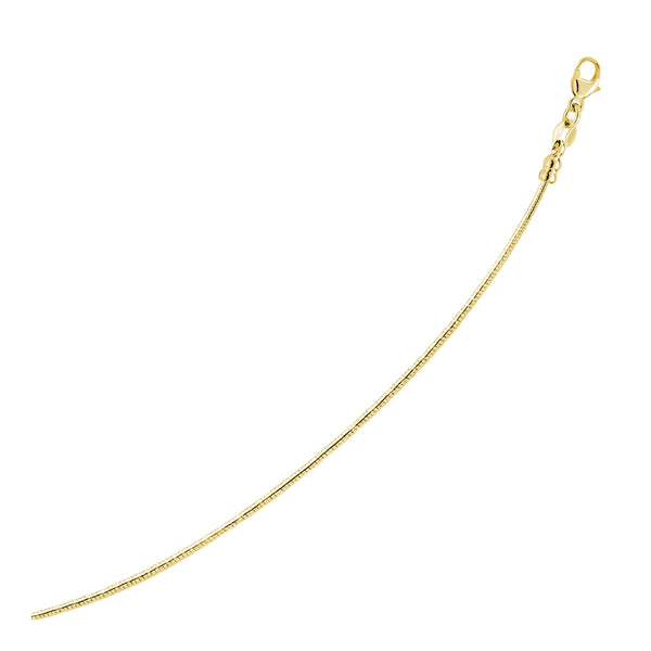 14k Yellow Gold Necklace in a Round Omega Chain Style