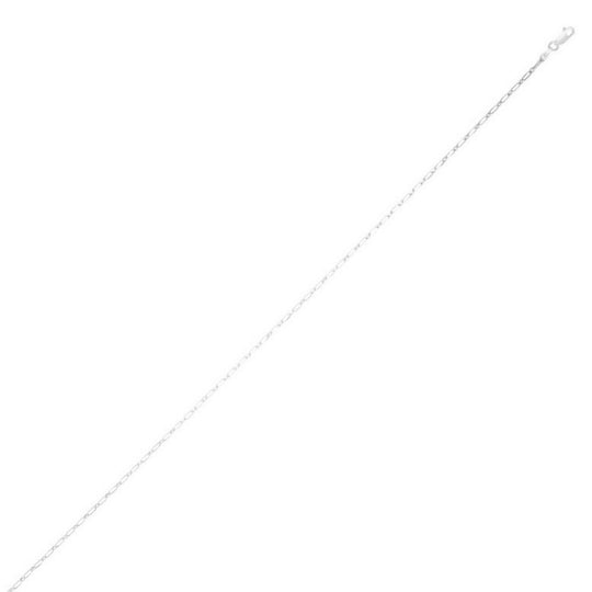 Sterling Silver Rhodium Plated Petite Alternating Paperclip Chain (3.15 mm)