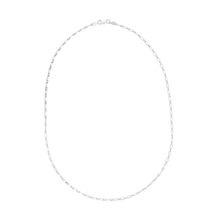 Sterling Silver Rhodium Plated Petite Alternating Paperclip Chain (3.15 mm)