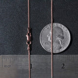 14k Rose Gold Round Wheat Chain (1.00 mm) thumbnail 7
