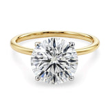 5 Carat Round Lab Grown IGI G/VS1 Diamond Solitaire Ring in 14K Yellow Gold thumbnail 3