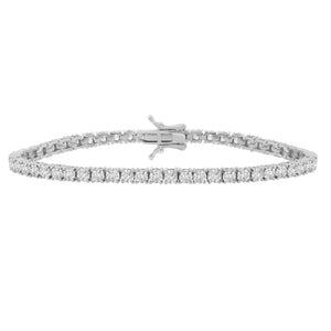 Sterling Silver Rhodium Plated CZ Tennis Bracelet (3.30 mm)