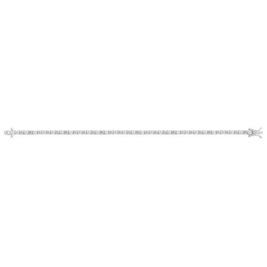 Sterling Silver Rhodium Plated CZ Tennis Bracelet (3.30 mm)