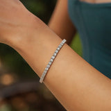 Sterling Silver Rhodium Plated CZ Tennis Bracelet (3.30 mm) thumbnail 4
