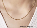 14k Yellow Gold Round Cable Link Chain (1.90 mm) thumbnail 5