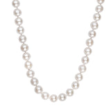 14K yellow gold necklace with pear pearl stones and ball clasp thumbnail 1
