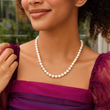 Pearl Necklace with Ball Clasp in 14K Yellow Gold thumbnail 4
