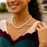 Pearl Necklace with Ball Clasp in 14K Yellow Gold thumbnail 5