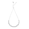 925 sterling silver rhodium plated friendship bracelet with heart beads