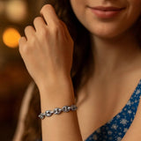 Sterling Silver Rhodium Plated Heart Bead Friendship Bracelet thumbnail 2