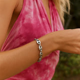 Sterling Silver Rhodium Plated Heart Bead Friendship Bracelet thumbnail 4