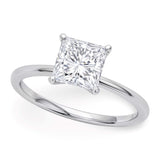 1.50Ct Princess Lab Grown IGI G/VS1 Diamond Ring in 10K White Gold thumbnail 1