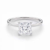 1.50Ct Princess Lab Grown IGI G/VS1 Diamond Ring in 10K White Gold thumbnail 3