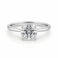 2 Carat Cushion Lab Grown IGI G/VS1 Diamond Solitaire Ring in 14K White Gold