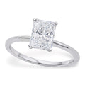 14K white gold ring with 1 radiant diamond solitaire stone