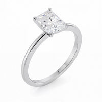 2 Carat Radiant Lab Grown IGI G/VS1 Diamond Solitaire Ring in 14K White Gold