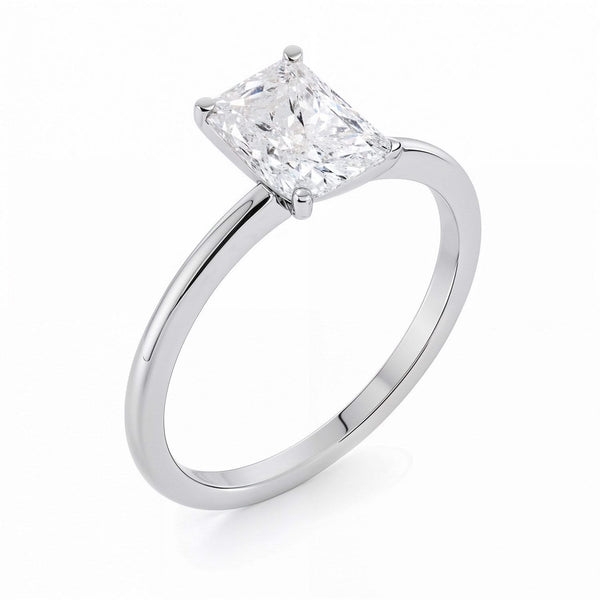 2 Carat Radiant Lab Grown IGI G/VS1 Diamond Solitaire Ring in 14K White Gold