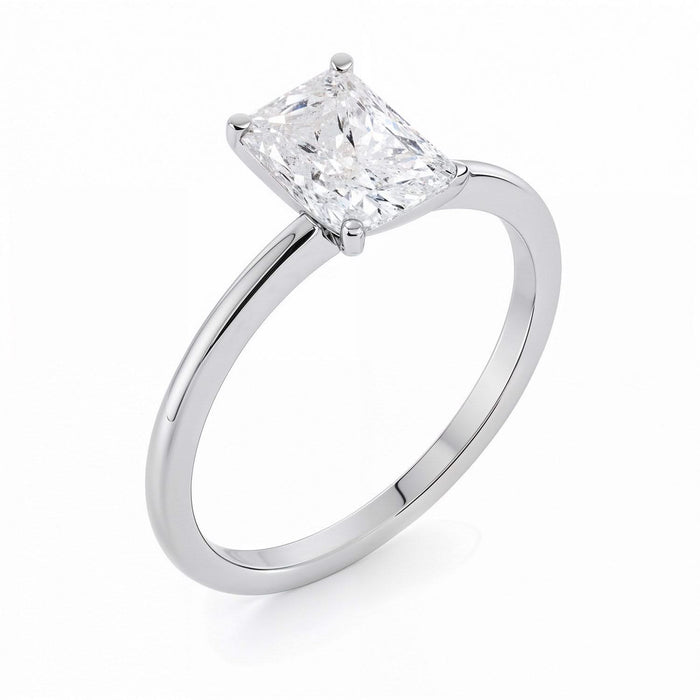 2 Carat Radiant Lab Grown IGI G/VS1 Diamond Solitaire Ring in 14K White Gold
