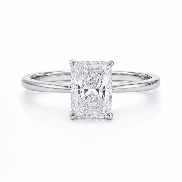 2 Carat Radiant Lab Grown IGI G/VS1 Diamond Solitaire Ring in 14K White Gold