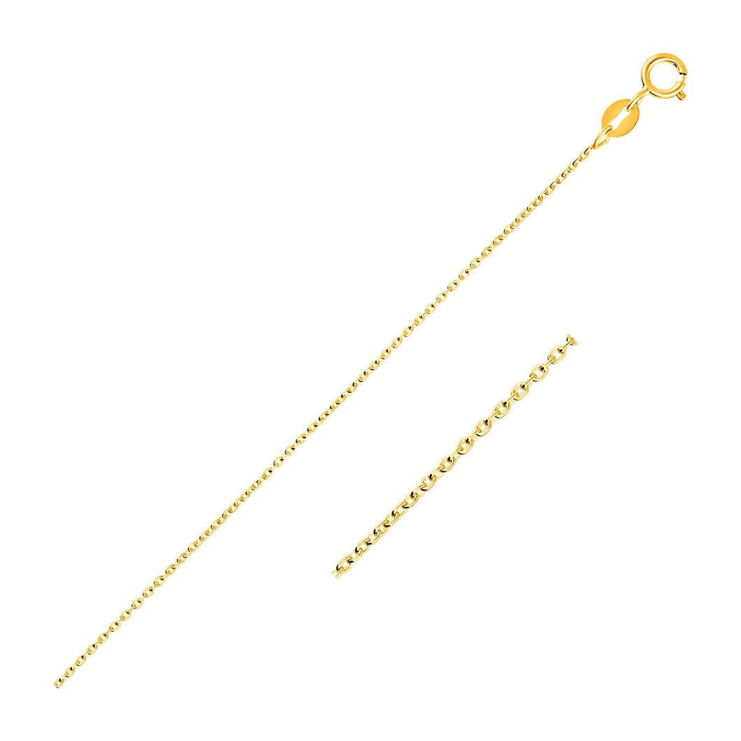 14k Yellow Gold Oval Cable Link Chain (0.97 mm)