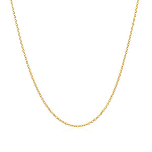 14k Yellow Gold Oval Cable Link Chain (0.97 mm)