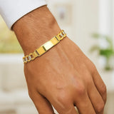 14k Yellow Gold Pave Curb ID Bracelet (11.00 mm) thumbnail 2