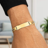 14k Yellow Gold Pave Curb ID Bracelet (11.00 mm) thumbnail 3