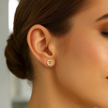 14K Yellow Gold Yours Truly Initial C Stud Earrings