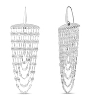 Sterling Silver Multi Strand Chain Drop Chandelier Earrings
