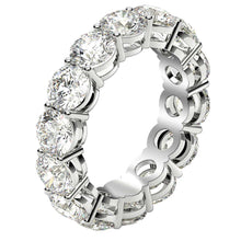 Round Cut Lab Grown Diamond Eternity Ring in 14k White Gold (6 cttw FG/VS2)