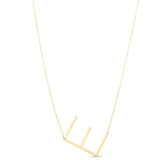 14K yellow gold Yours Truly large initial E letter pendant necklace thumbnail 1